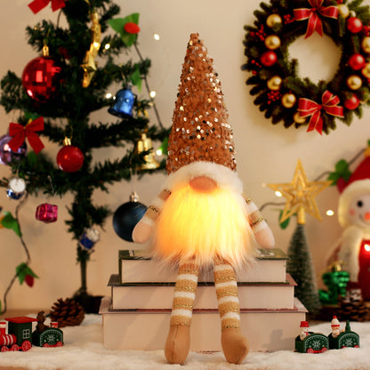 Glowing Christmas Gnome Doll – 30cm LED Faceless Plush Ornament for Tree & Home Holiday Decoration 2025