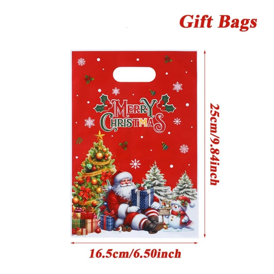 Christmas Candy Gift Bags – 10/25/50pcs Merry Christmas Packaging Bags for Holiday Treats & Gifts 2025–2026