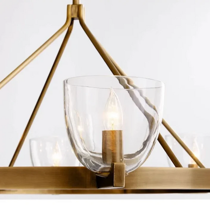 Modern Circular 8-Light Modern Farmhouse Pendant Chandelier with Glass Globes - 2 Colours