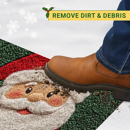 Christmas Door Mat – Red Santa & Gingerbread Carpet for Indoor/Outdoor Holiday Home Decoration 2026