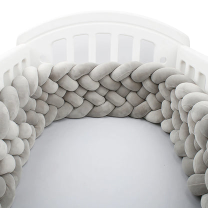 Braided Baby Crib Bumper – 300/400cm Soft Cushion Bed Protector for Newborns & Nursery Decoration
