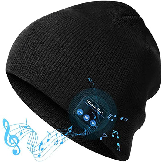Bluetooth Music Beanie – Wireless Smart Hat with Built-in Speakers & Mic, Rechargeable Warm Headset for Running, Hunting & Camping