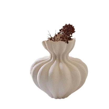 Creamy White Lotus Inspired Ceramic Flower Vase - 2 Sizes