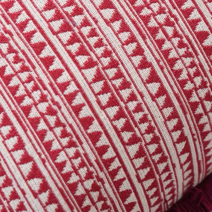 Luxurious Textured Burgundy Geometric Cushion Cover with Plush Frill Detail - 3 Sizes