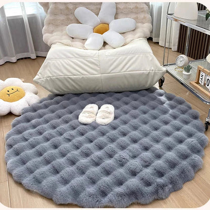 Fluffy & Super Soft Plush Nordic Round Shaggy Rug - 5 Colours