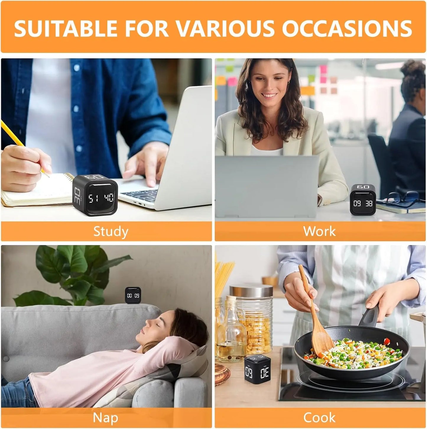 Mini Cube Flip Digital Timer