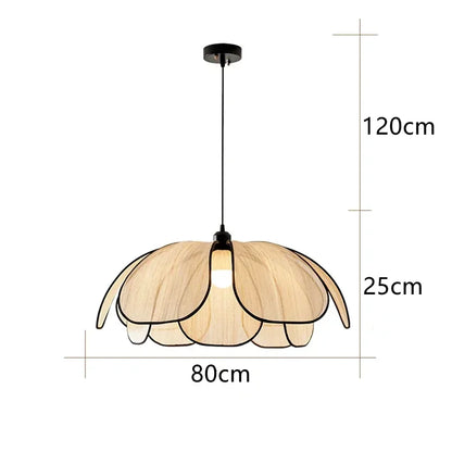 Black & Natural Wabi Sabi Petal Wicker Pendant Ceiling Light