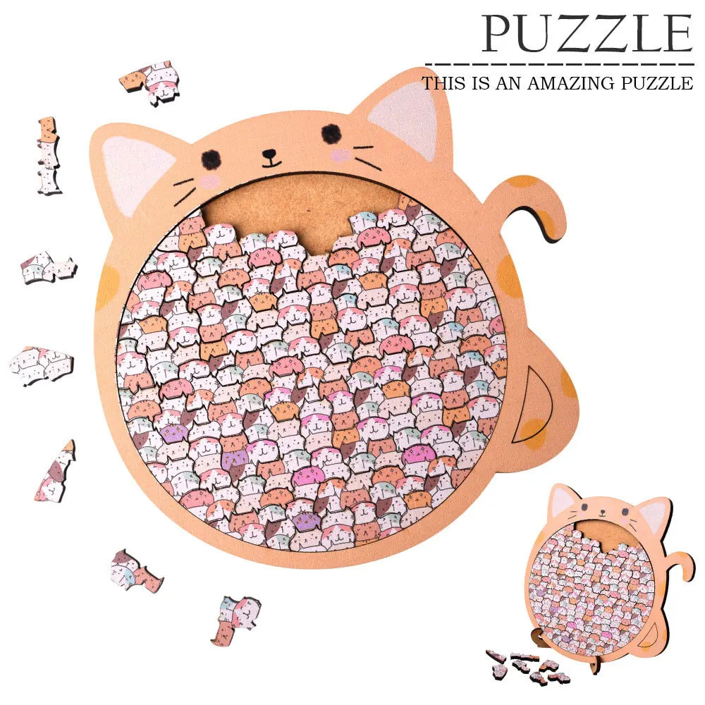 Wooden Cat Craze Wooden Art Puzzle