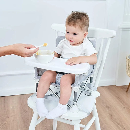Portable Baby Booster Seat – Folding Travel Dining Chair with Feeding Tray for Kids