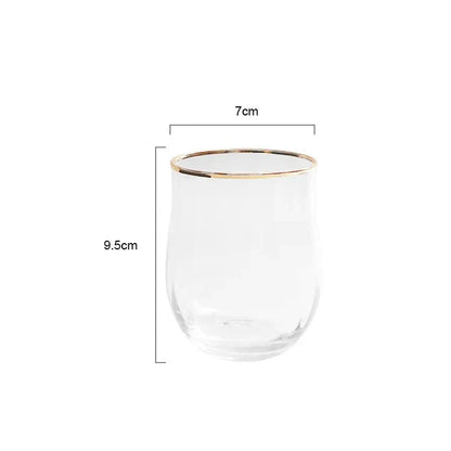 Set of 4 Sky Ripple Crystal Wine & Champagne Glasses with Gold Edge - 4 Sizes