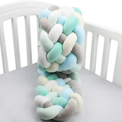 Braided Baby Crib Bumper – 300/400cm Soft Cushion Bed Protector for Newborns & Nursery Decoration