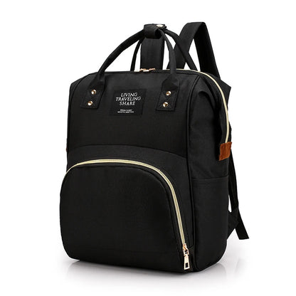 Large Capacity Mummy Bag – Multifunctional Canvas Baby Bottle Travel Backpack with Thermal Insulation