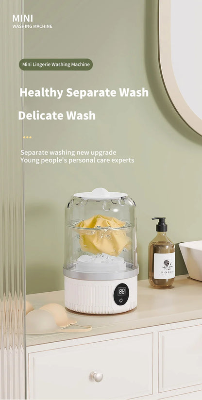 Wireless Mini Washing Machine – 1L Portable Underwear & Socks Cleaner with Dehydration Function