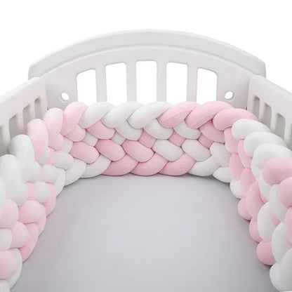 Braided Baby Crib Bumper – 300/400cm Soft Cushion Bed Protector for Newborns & Nursery Decoration