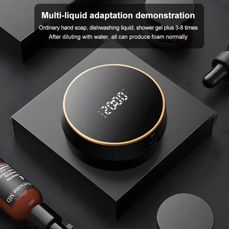 Touchless Automatic Soap Dispenser – Smart Foaming Hand Washer with Type-C Rechargeable & LED Temperature Display
