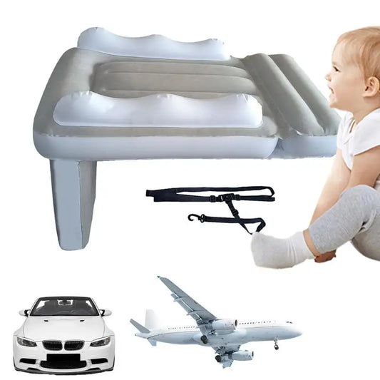 Inflatable Airplane Bed for Kids – Baby Travel Seat Extender with High Sides for Comfortable Flights