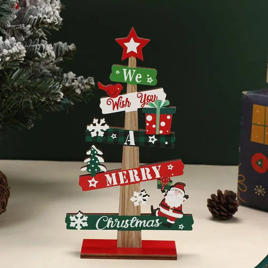 Runtow Wooden Christmas Ornament – Santa Claus & Snowman 2025 Xmas Tree or Desktop Decoration for Home & Office