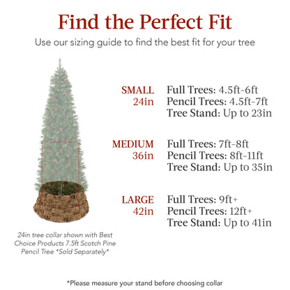 Basket Woven Hyacinth Christmas Holiday Tree Collar - 36in