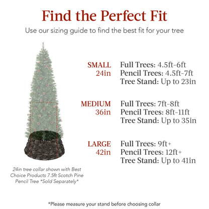 Basket Woven Hyacinth Christmas Holiday Tree Collar - 36in