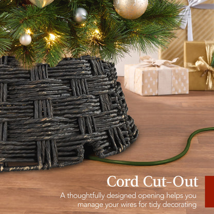Basket Woven Hyacinth Christmas Holiday Tree Collar - 36in
