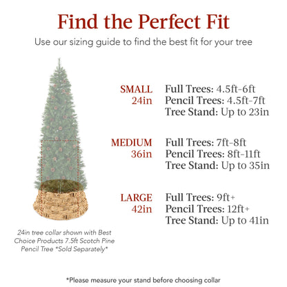 Basket Woven Hyacinth Christmas Holiday Tree Collar - 42in