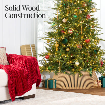 Christmas Tree Collar, Solid Wood Slatted Tree Accessory - 42in