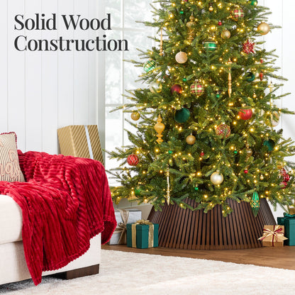 Christmas Tree Collar, Solid Wood Slatted Tree Accessory - 42in