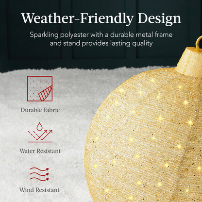 2pc Lighted Pop-Up Christmas Ornaments Decoration w/ 220 LED Lights, Stand