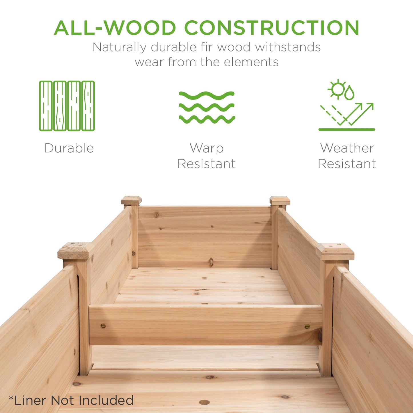 Raised Garden Bed, Elevated Wood Garden Planter Stand - 72x24x30in