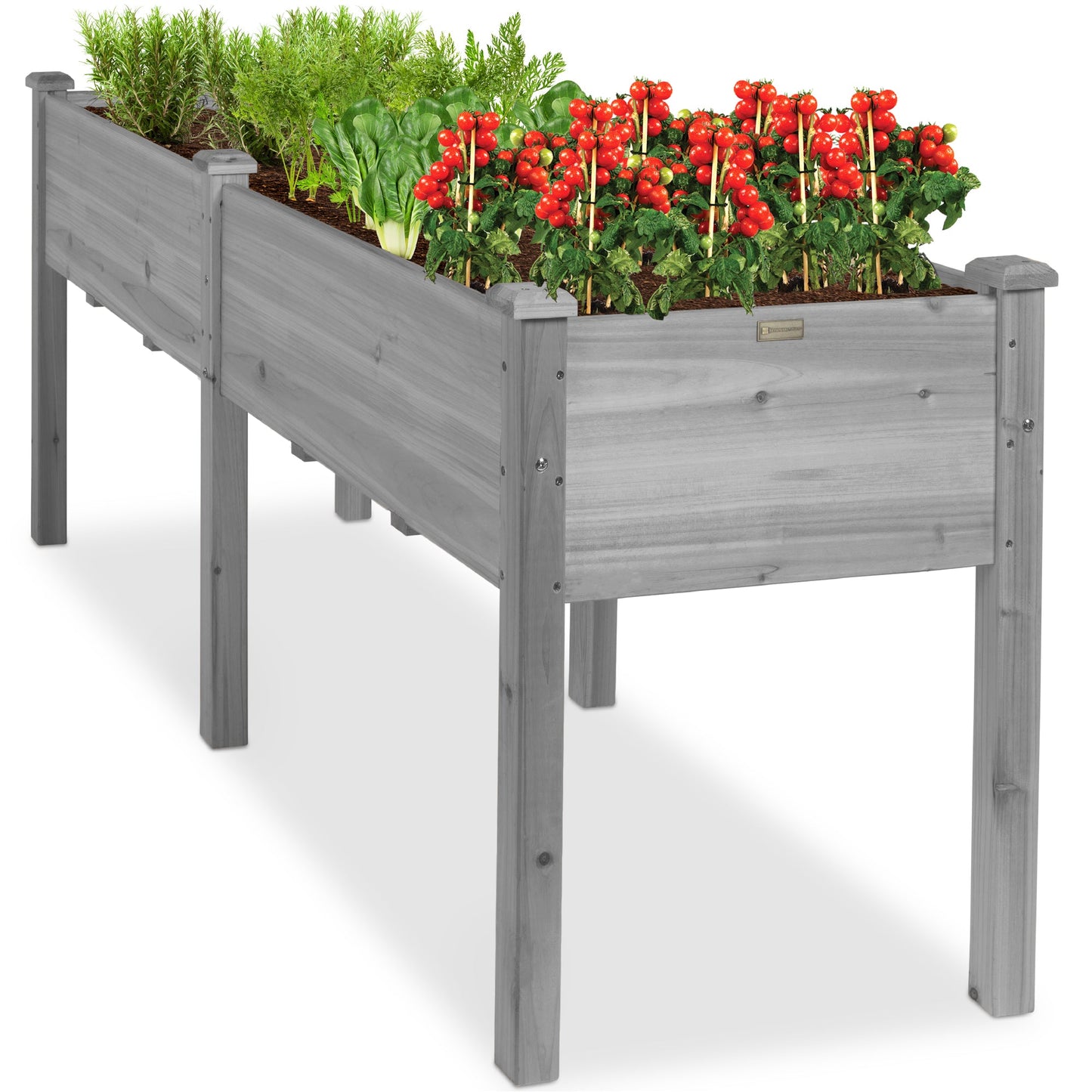 Raised Garden Bed, Elevated Wood Garden Planter Stand - 72x24x30in
