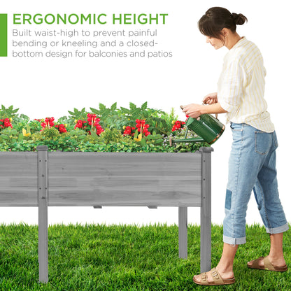 Raised Garden Bed, Elevated Wood Garden Planter Stand - 72x24x30in