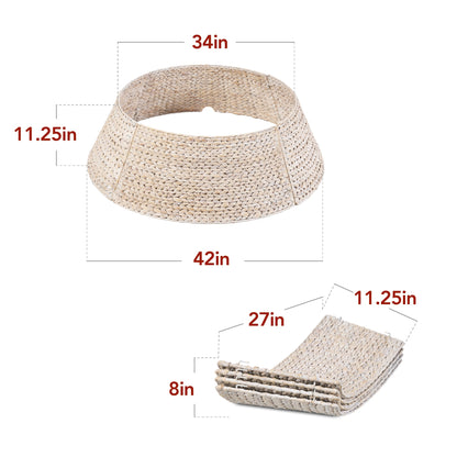 Woven Hyacinth Christmas Holiday Tree Collar - 42in