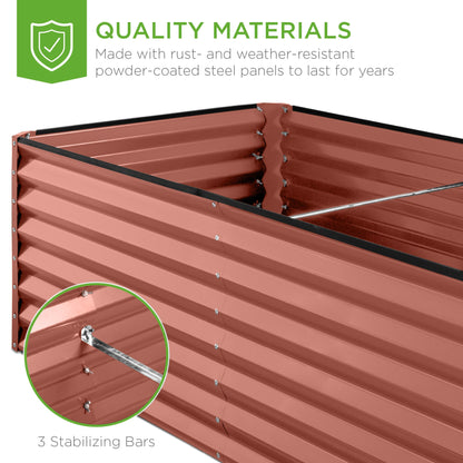 Outdoor Metal Raised Garden Bed for Vegetables, Flowers, Herbs - 8x4x2ft