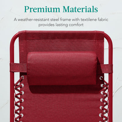 Monochromatic Zero Gravity Patio Chair Recliner w/ Side Tray, Headrest