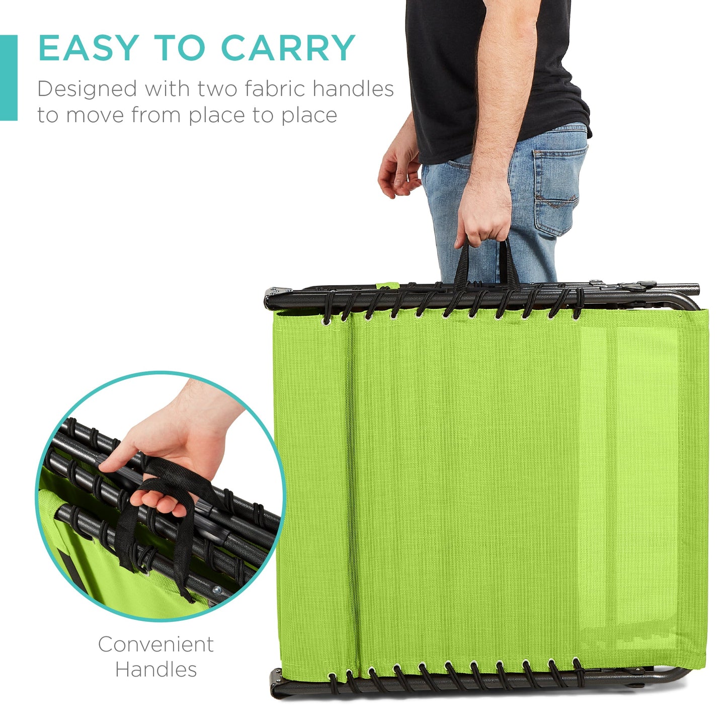 Portable Patio Chaise Lounge Chair Outdoor Recliner w/ Pillow