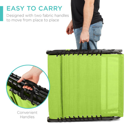 Portable Patio Chaise Lounge Chair Outdoor Recliner w/ Pillow