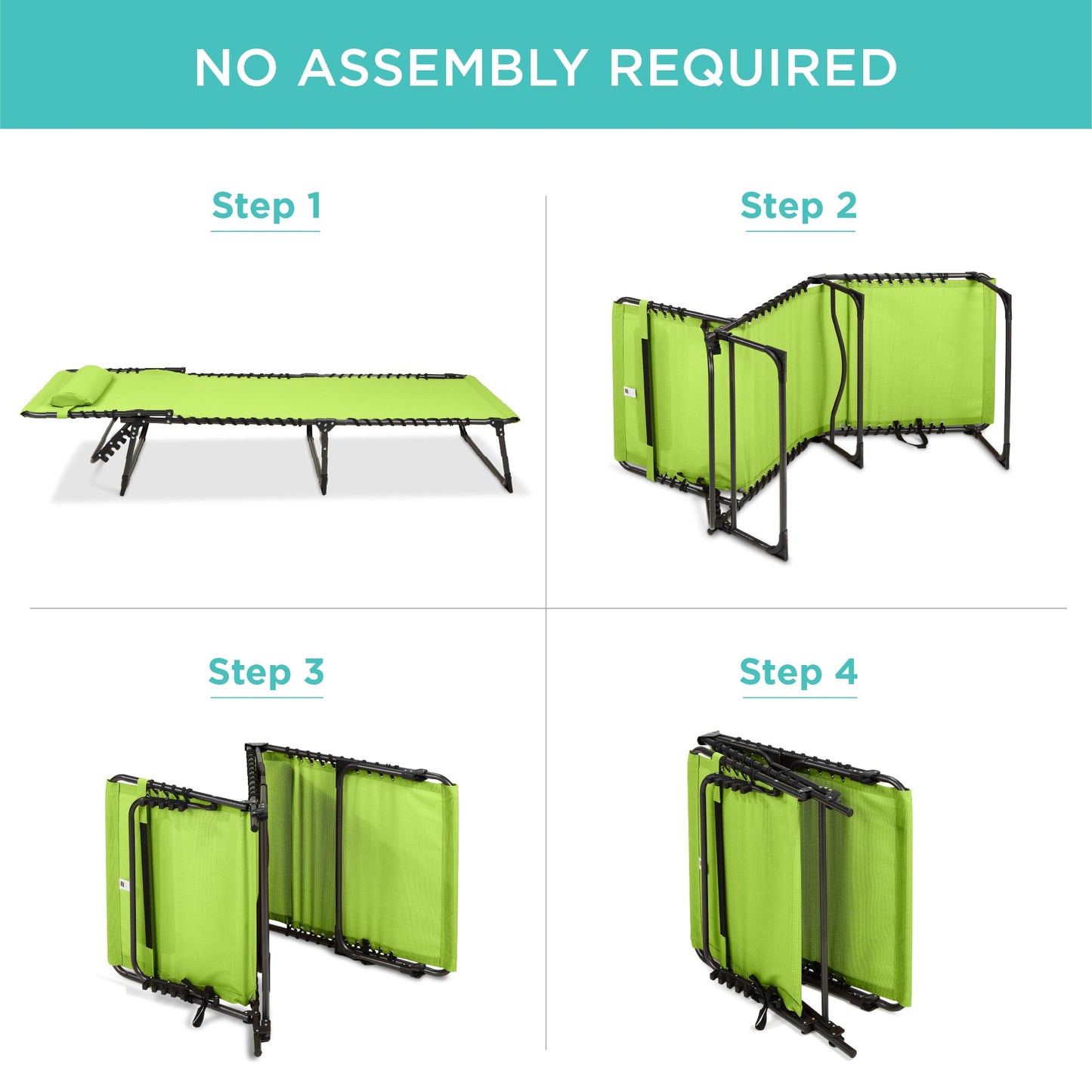 Portable Patio Chaise Lounge Chair Outdoor Recliner w/ Pillow