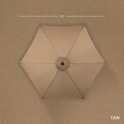 Outdoor Woodgrain Pattern Patio Umbrella Decoration w/ Tilt, Crank - 10ft