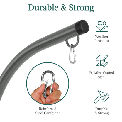 Curved Hanging Hammock C-Stand w/ All-Weather, Steel Frame - Stand Only