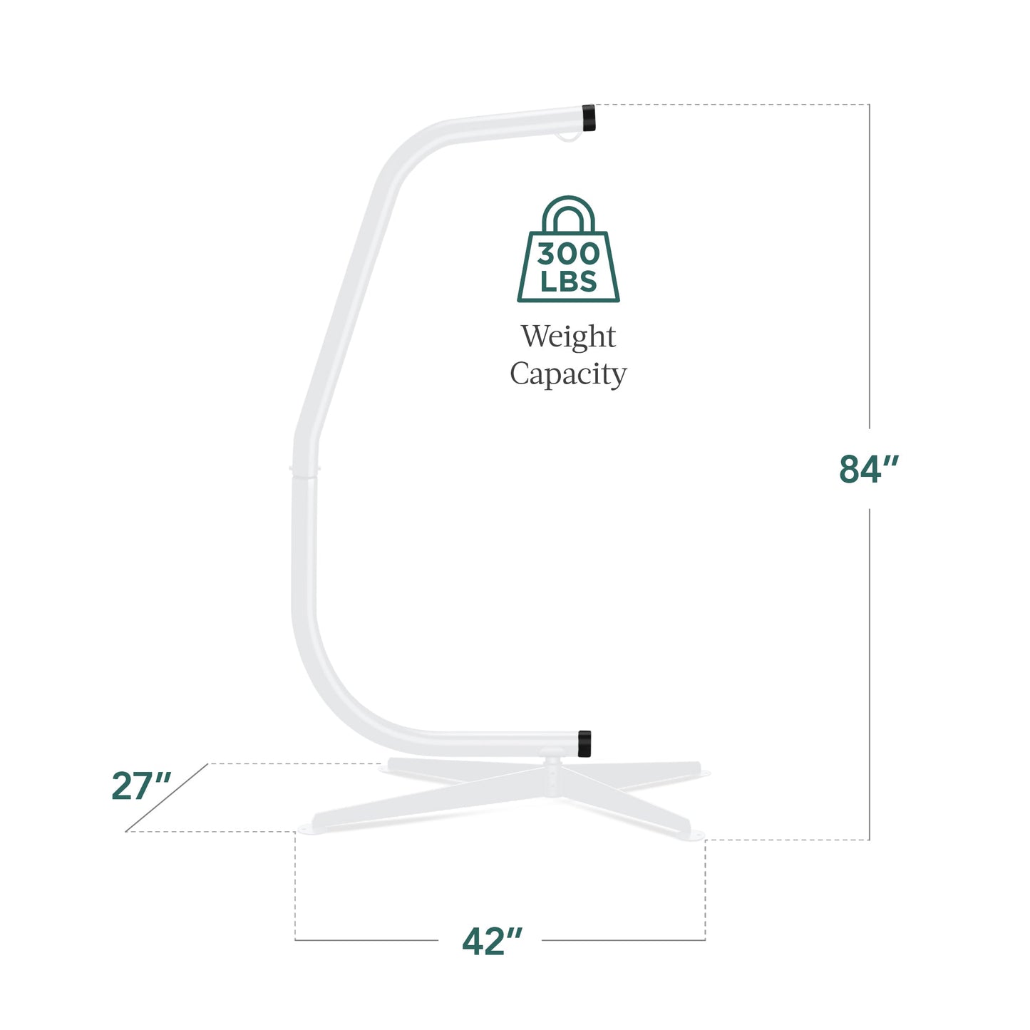 Curved Hanging Hammock C-Stand w/ All-Weather, Steel Frame - Stand Only