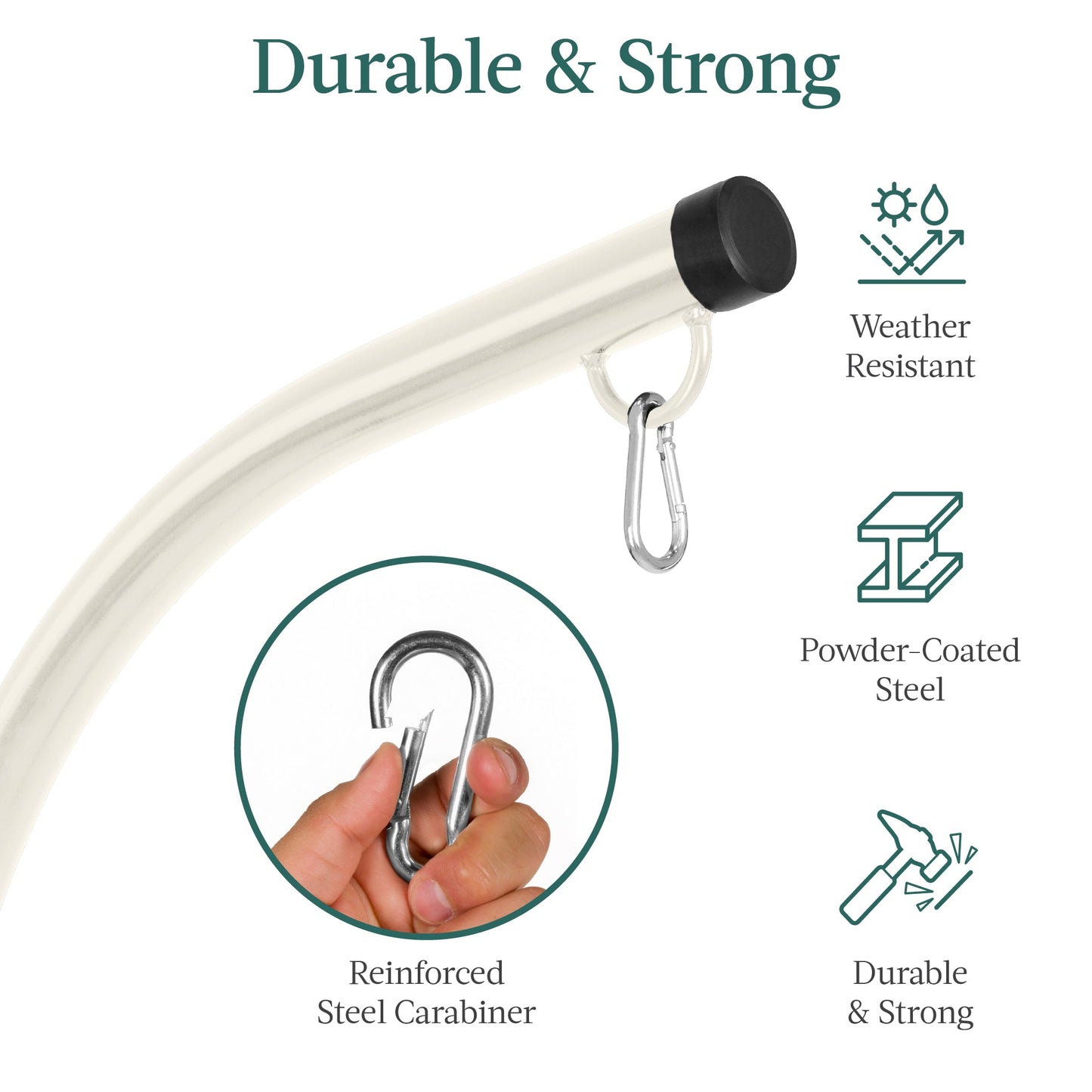 Curved Hanging Hammock C-Stand w/ All-Weather, Steel Frame - Stand Only