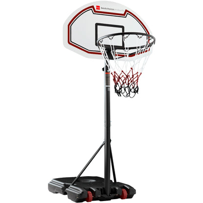 Kids Height-Adjustable Basketball Hoop, Portable Backboard System w/ Wheels