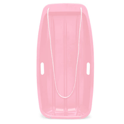 Kids Outdoor Plastic Toboggan Snow Sled Board w/ Pull Rope, Handles - 35in