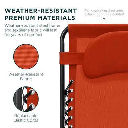 Oversized Reclining Zero Gravity Chair Lounger w/ Cup Holder, Pillow
