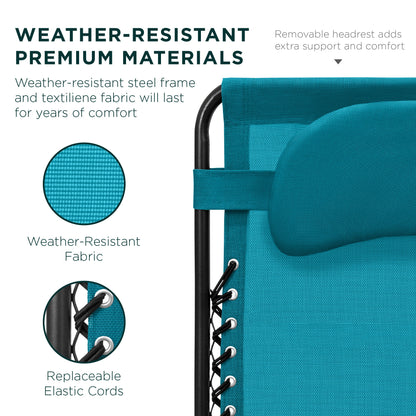 Oversized Reclining Zero Gravity Chair Lounger w/ Cup Holder, Pillow