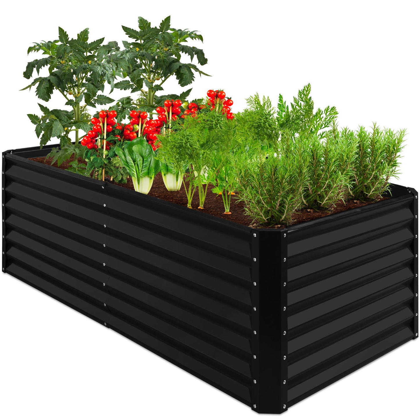 Outdoor Metal Raised Garden Bed for Vegetables, Flowers, Herbs - 6x3x2ft