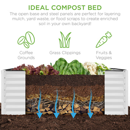 Outdoor Metal Raised Garden Bed for Vegetables, Flowers, Herbs - 6x3x2ft