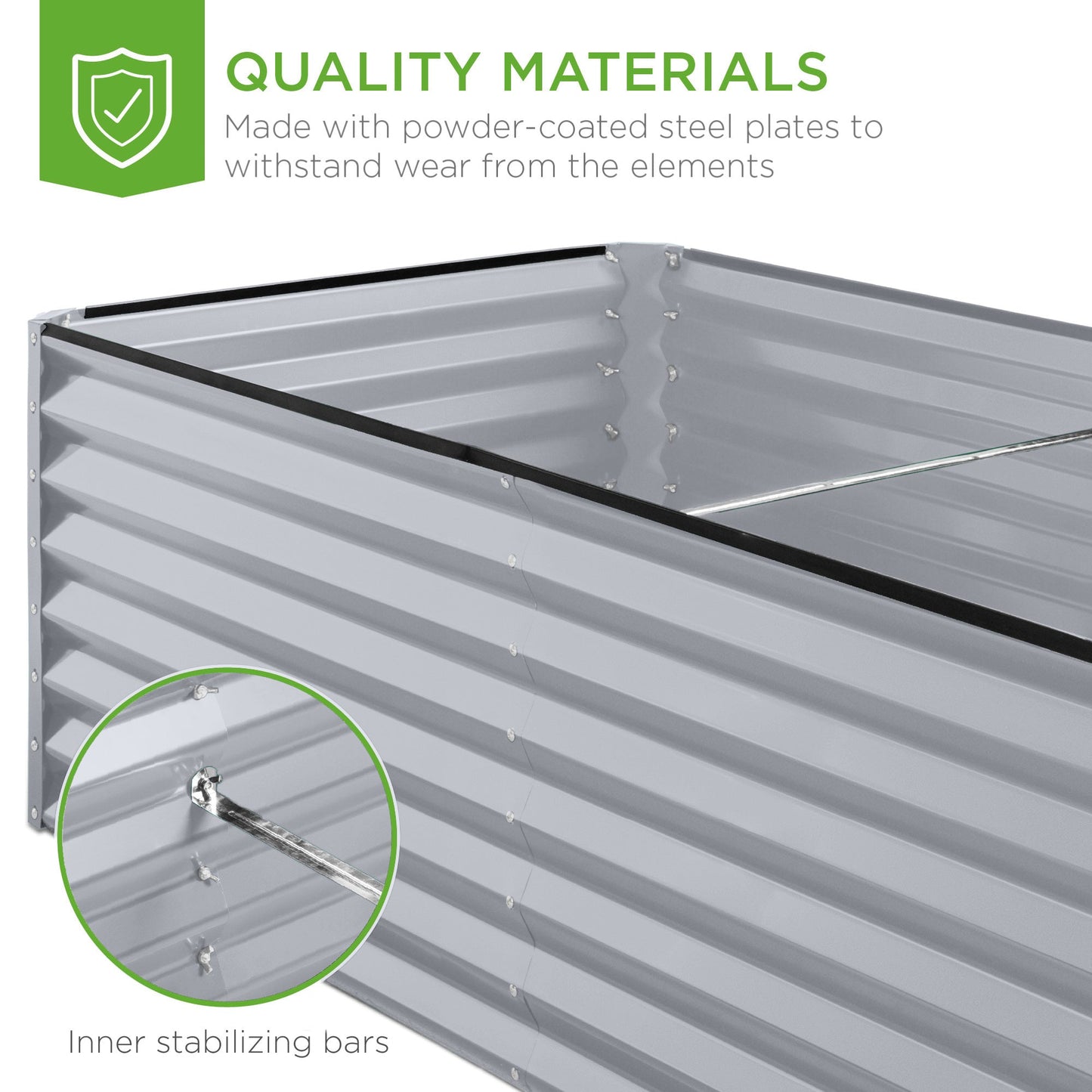 Outdoor Metal Raised Garden Bed for Vegetables, Flowers, Herbs - 6x3x2ft