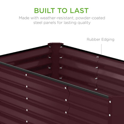 Outdoor Raised Metal Garden Bed for Vegetables, Flowers, Herbs - 4x2x2ft