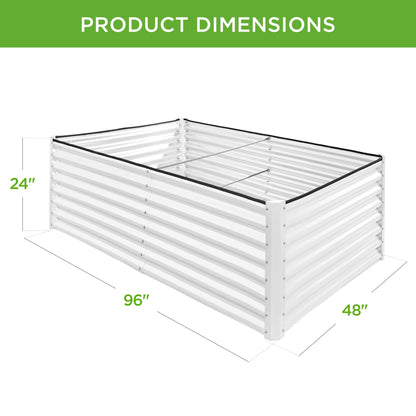 Outdoor Metal Raised Garden Bed for Vegetables, Flowers, Herbs - 8x4x2ft